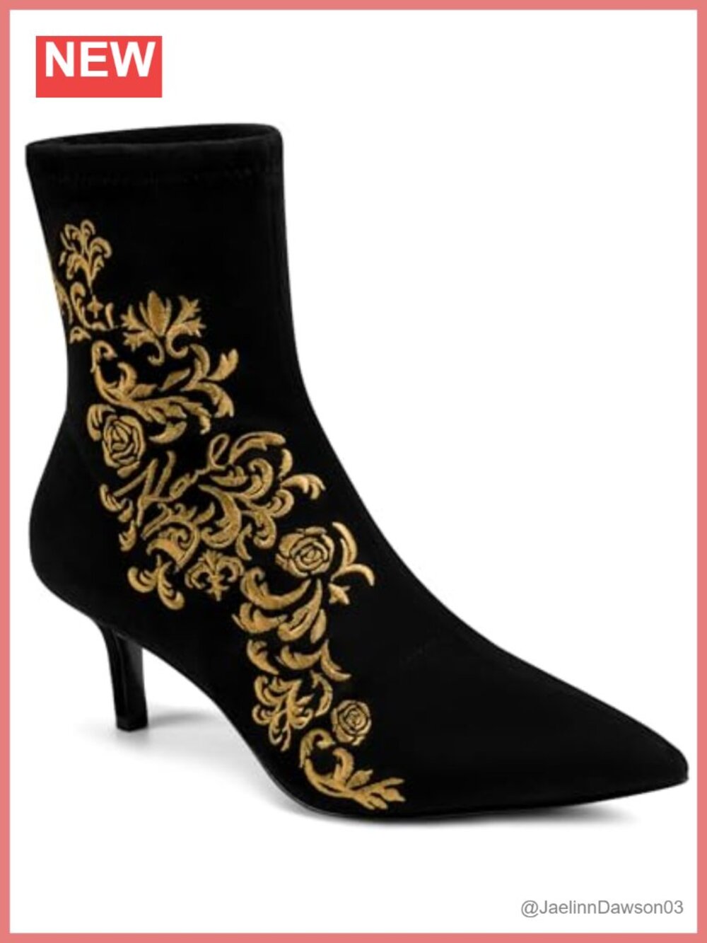 Suede Pointed Toe Ankle Bootie with Block Heel Dress Boots